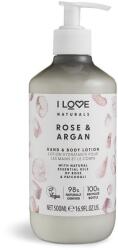 I Love Naturals Collection hidratáló testápoló, Rose & Argan, 500 ml