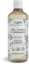 I Love Cosmetics Naturals vegán tusfürdő Lime, Ginger & Cardamom 500 ml