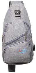 IGGY RUCSAC Sling Iggy, polyester, 1 bretea, 1 compartiment principal, 2 compartimente frontale, 32x16x6.9cm, mufa USB incarcare+cablu, gri, "IGSL-SLING-GY (IGSL-SLING-GY) Geanta voiaj