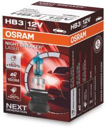 OSRAM Night Breaker Laser Izzó HB3 12V/60W - X1 OSRAM Elektromos alkatrészek Világítás és fényjelzés Izzók Fényszóróizzók HB3/HB4/9005/9006 izzók