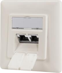 LogiLink PRIZA RJ-45 aplicabila cu 2 iesiri LOGILINK pt. cablu FTP, Cat6A, RJ-45 (M) x 2, ecranat, plastic cu metal, pure white, 1 buc, "NP0128 (NP0128)