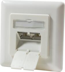 LogiLink PRIZA RJ-45 aplicabila cu 2 iesiri LOGILINK pt. cablu FTP, Cat6A, RJ-45 (M) x 2, ecranat, plastic cu metal, pure white, 1 buc, "NP0021 (NP0021)