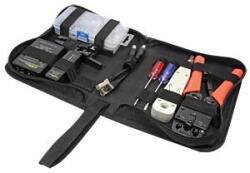 LogiLink TRUSA scule retelistica, LOGILINK, fctii: testare cab, sertizare mufe, deziz. cab, sertiz. cablu, taiere cab. 6 prod. : tester cab, cleste sertiz. mufe, unealta punch down, cleste dez. RJ45/BNC, "WZ00