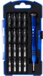 LogiLink TRUSA scule surubelnite, LOGILINK, set 18 bucati: 17x biti (0.3x1.5mm, 0.4x2.0mm, 0.4x2.5mm, 0.5x3.0mm, PZ0, PZ1, T4, T5, T6, T7, T8, T9, T10, PH000, PH00, PH0, PH1), maner din aliaj, "WZ0056 (WZ0056)