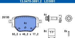 ATE Set Placute Frana, Frana Disc 13.0470-3891.2 Citroën C4 Iii/C4 X Opel Corsa F (13.0470-3891.2)