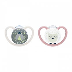 Nuk Soother Perfect Match Air Night FIREFLY/SHEEP 0-6m 2pc (59260-NUK-10175352)