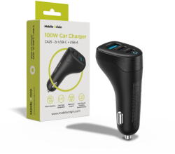 Mobile Origin Încărcător Mobile Origin auto CA25, 100W, 2x USB-C + USB-A, incarcare rapida, Universal (MO-100WCCH-CA25) - vexio