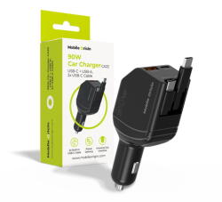Mobile Origin Cablu date/încărcare Mobile Origin auto CA22, 90W, USB-C + USB-A, 2 cabluri USB-C, Universal (MO-90CCH-CA22) - vexio