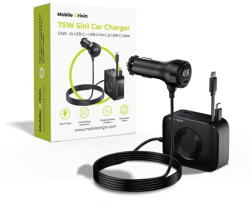 Mobile Origin Cablu date/încărcare Mobile Origin auto CA23 5 in 1, 75W, 2x USB-C + USB-A + 2 cabluri USB-C, Universal (MO-75WCCH-CA23) - vexio