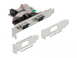 Delock PCI Express Kártya 2 x RS-232 soros csatlakozó - pcx - 9 489 Ft
