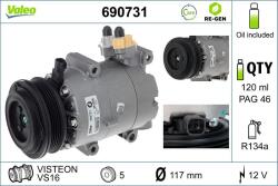 VALEO Compresor, climatizare VALEO RE-GEN REMANUFACTURED 690731 (690731)
