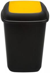 Plafor Cos plastic reciclare selectiva, capacitate 90l, PLAFOR Quatro - negru cu capac galben - plastic (PL-707-00) - vexio Cos de gunoi