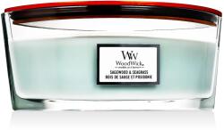 WoodWick Pressed Blooms & Patchouli Lumânări parfumate 453, 6 g typ Sagewood & Seagrass