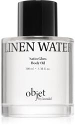 KUNDAL Objet Satin Glow Body Oil ulei de corp hranitor pentru hidratare intensa cu parfum Linen Water 100 ml