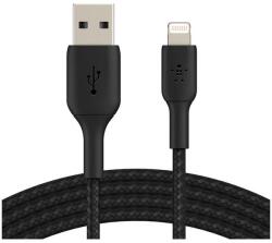 Belkin Cablu Belkin BOOST CHARGE USB-A catre Lightning, impletit, 1M, Negru (BEL-0239)