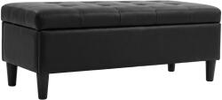 HOMCOM Bancă cu depozitare 136 L, taburet cu ladă 110x41x42 cm, piele ecologică pet-friendly, negru | Aosom Romania (838-643V00BK)