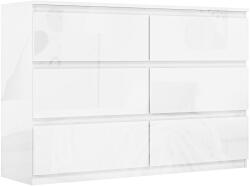 HOMCOM Comodă cu 6 Sertare din PAL, pentru Dormitor, Design Modern și Multifuncțional, 112x34x75 cm, Alb | Aosom Romania (831-337V86WT) Comoda