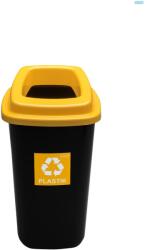 Plafor Cos plastic reciclare selectiva, capacitate 45l, PLAFOR Sort - negru cu capac galben - plastic (PL-680-01) - vexio Cos de gunoi