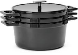 FABINI Mattia 3.0 Standard öntöttvas edénykészlet, 26cm, 4 részes, rakásolható, fényes fekete (113620132620127)