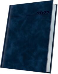 Herlitz Agenda datata 2027 Herlitz Premium Deluxe Chia, A5, 352 pagini, coperta din piele sintetica, margini folio argintiu, culoare bleumarin HZ400216545