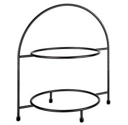 APS Etajera Servire APS 33208, Metal, Negru, pentru 2 Tavi, Dimensiuni 19, 5 x 29 cm (96509847) Tava