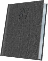 Herlitz Agenda datata 2027 Herlitz Premium Deluxe Bard, A5, 352 pagini, coperta din piele sintetica, margini folio argintiu, culoare gri HZ400216618