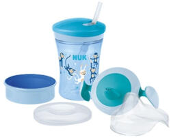 Nuk Evolution All In 1, Set Cani invatare, albastru, 6 luni+, 230ml Set pentru masa bebelusi