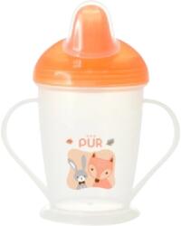 PUR BABY Cana cu cioc si manere piersica, PUR Set pentru masa bebelusi