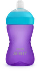Philips Cana cu tetina moale rezistenta la muscaturi Philips Avent, +9 luni, mov, 300 ml, SCF802/02, Philips Set pentru masa bebelusi