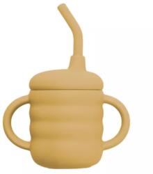 APPEKIDS Cana din silicon cu pai, 6 luni+, Honey, Appekids Set pentru masa bebelusi