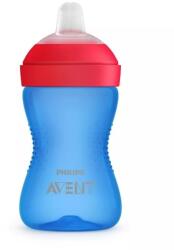 Philips Cana cu tetina moale rezistenta la muscaturi Philips Avent, +9 luni, Albastru, 300 ml, SCF802/01, Philips Set pentru masa bebelusi
