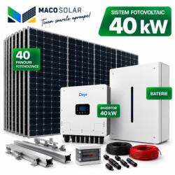 Deye Sistem complet fotovoltaic 40 kw panouri+ 40 kw trifazat + stocare (M-SIS-AC-40-40KW-15)