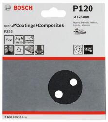 Bosch Шлайфхартия bosch f355, пакет от 5 бр. 125 мм, 120 2608605117 (2608605117)