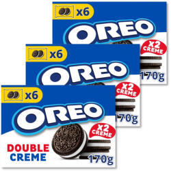 OREO Double Creme dupla vaníliakrémes keksz 3x170 g
