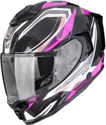Scorpion Cască integrală pentru motocicletă Scorpion EXO-1500 Carbon Air Hydro, negru-alb-roz (SCRP115-559-409)