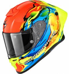 Scorpion Cască integrală pentru motocicletă Scorpion EXO-R1 EVO II Air Thrust, roșu-albastru-galben fluo (SCRP111-570-416)