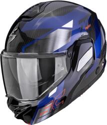 Scorpion Cască de motocicletă Scorpion EXO-TECH II Carbon Drift, flip-up, negru-argintiu-albastru (SCRP180-561-322)