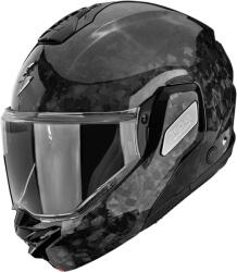 Scorpion Cască de motocicletă Scorpion EXO-TECH II Onyx Carbon, neagră, cu montare extensibilă (SCRP180-429-03)