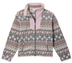 Columbia Sequoia Grove Printed Full Zip Fleece Girls Hanorac Iron Wizard Island, Mineral Pink 254 L