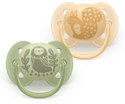 Philips Suzete ortodontice Ultra Soft + cutie de sterilizare (6-18 luni) pasăre/veveriță, neutre, 2 buc. 00A. 0666.001