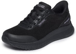 Skechers Slip-Ins BOBS Squad 4 Essential Look fekete bebújós sneaker félcipő 117744-BLK