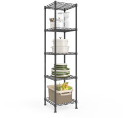 SONGMICS Polcrendszer fémhálós, 5 szintes, 30 x 30 x 121 cm, fekete (LGR123BH01)