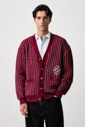 Drôle de Monsieur férfi kardigán viszkózzal D Mirror Monogram - burgundia M