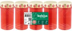 Bolsius visszatöltő fém fedél 5x 61x120 mm 36 óra, piros