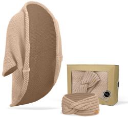 Bontis Set cadou: Cardigan tricotat și bentiță - Bej (gift-set-VI-biege)