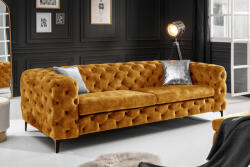 Rococo Stílusos 3 személyes kanapé Rococo 235 cm mustársárga bársony