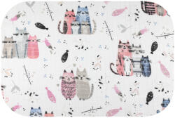 Bergon Színes mintás textil pelenka 70x80 cm-Macska rózsacsalád
