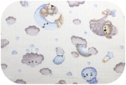 Bergon Színes mintás textil pelenka 70x80 cm-Kék Hold