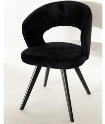 Studio Casa Scaun Prestige Veluto Black, Structura Lemn, Șezut Și Spătar Din Catifea De Înaltă Calitate, 650G/ Mp , Impermeabil (PRESTIGEVELBLK)