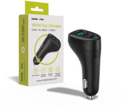 Mobile Origin Încărcător Mobile Origin auto CA25, 100W, 2x USB-C + USB-A, incarcare rapida, Universal (MO-100WCCH-CA25) - pcone